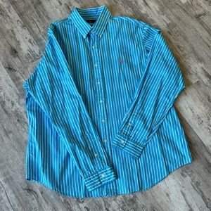Ralph Lauren Button Down Shirt Performance, Stripe XXL